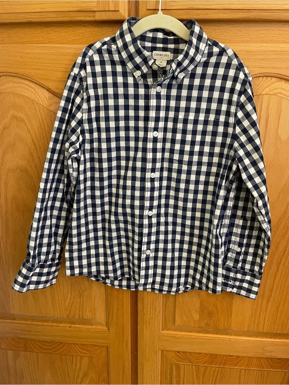 Crewcuts Navy and White Gingham Button-Down Shirt